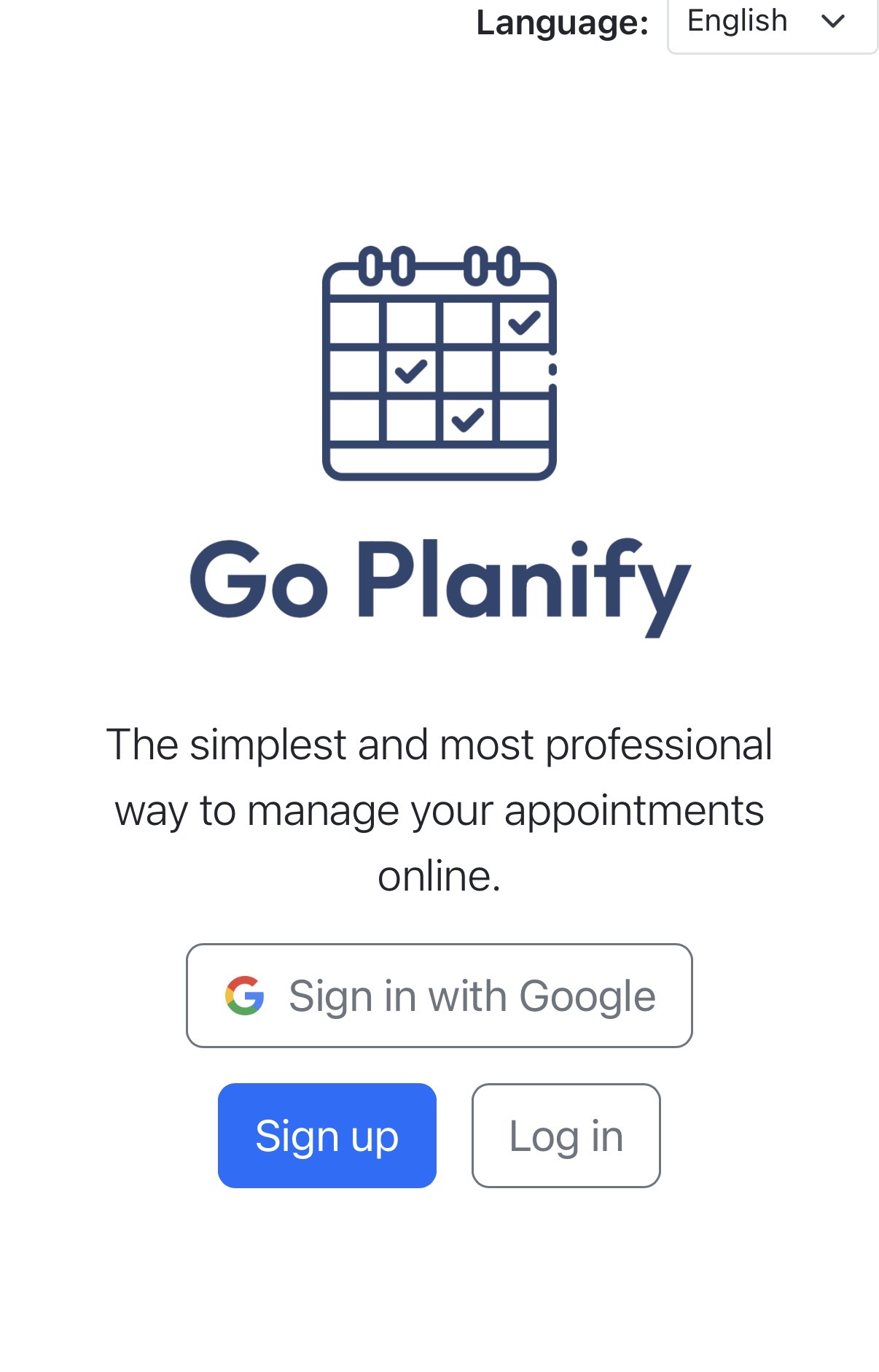 GoPlanify Calendar Interface